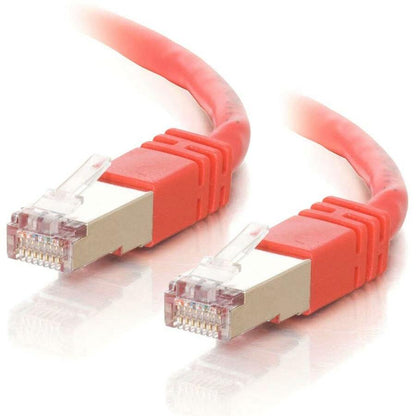 C2G-100ft Cat5e Molded Shielded (STP) Network Patch Cable - Red