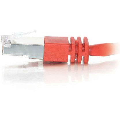 C2G-100ft Cat5e Molded Shielded (STP) Network Patch Cable - Red