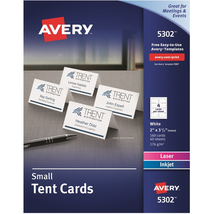 Avery&reg; Place Cards Two-Sided Printing 2" x 3-1/2"  160 Cards (5302)