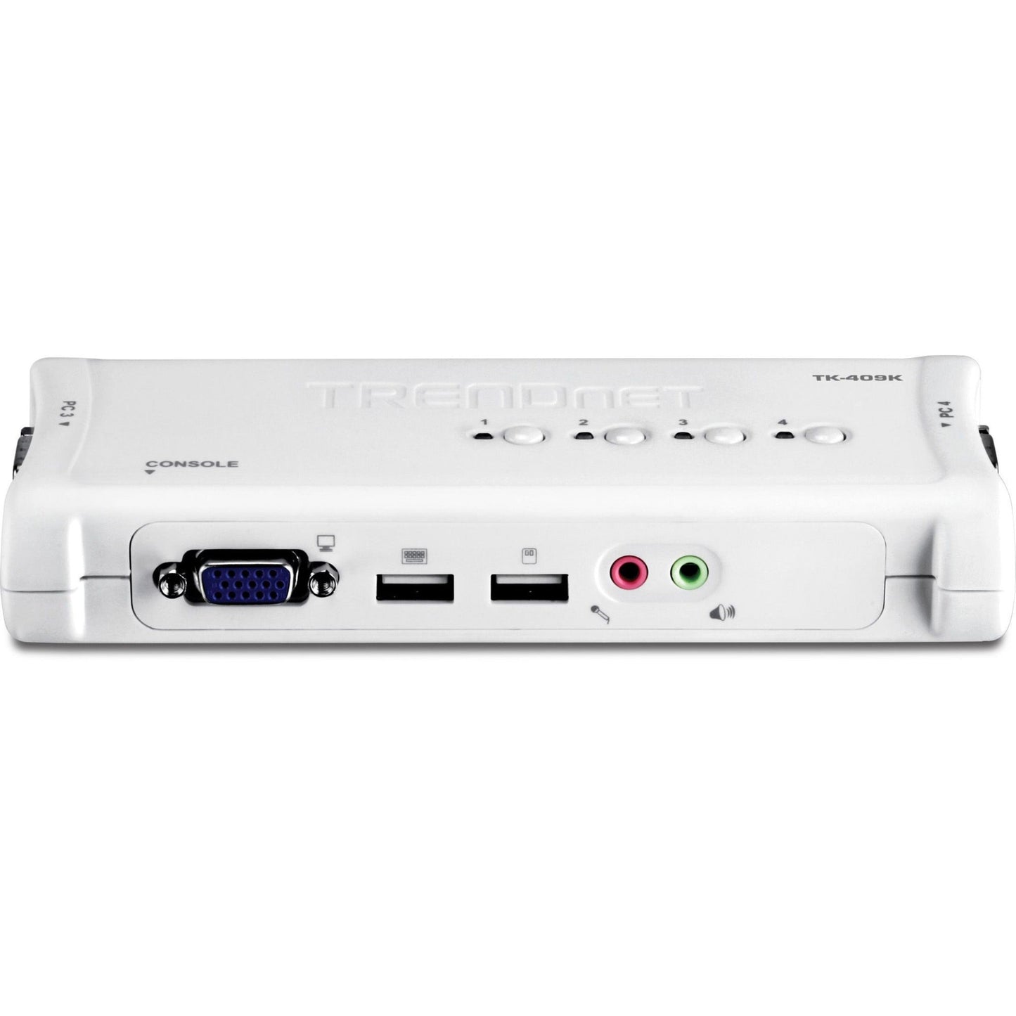 TRENDnet 4-Port USB KVM Switch and Cable Kit With Audio Manage 4 Computers USB Switch Windows Linux Auto-Scan Plug And Play Hot Pluggable 2048 x 1536 VGA Resolution White TK-409K