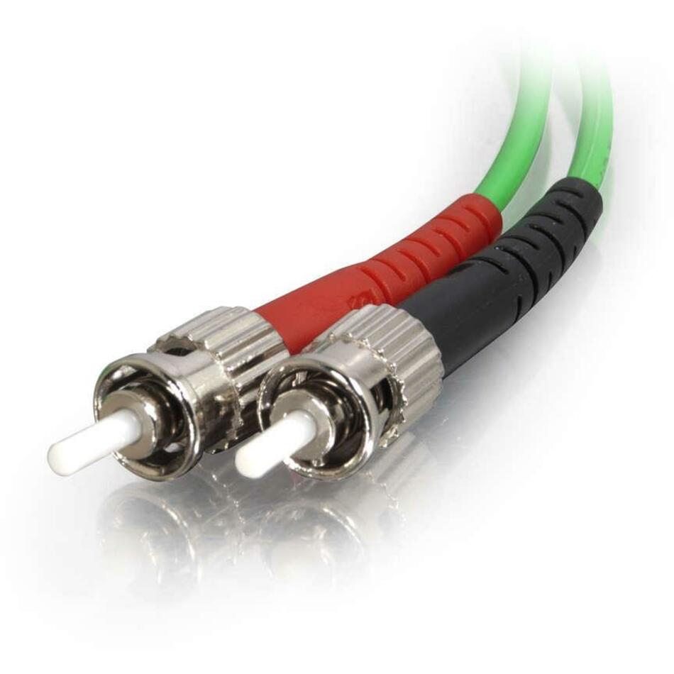 C2G-1m ST-ST 62.5/125 OM1 Duplex Multimode PVC Fiber Optic Cable - Green