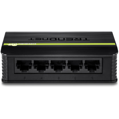 TRENDnet 5-Port Unmanaged 10/100 Mbps GREENnet Ethernet Desktop Plastic Housing Switch; 5 x 10/100 Mbps Ports; 1Gbps Switching Capacity; TE100-S5