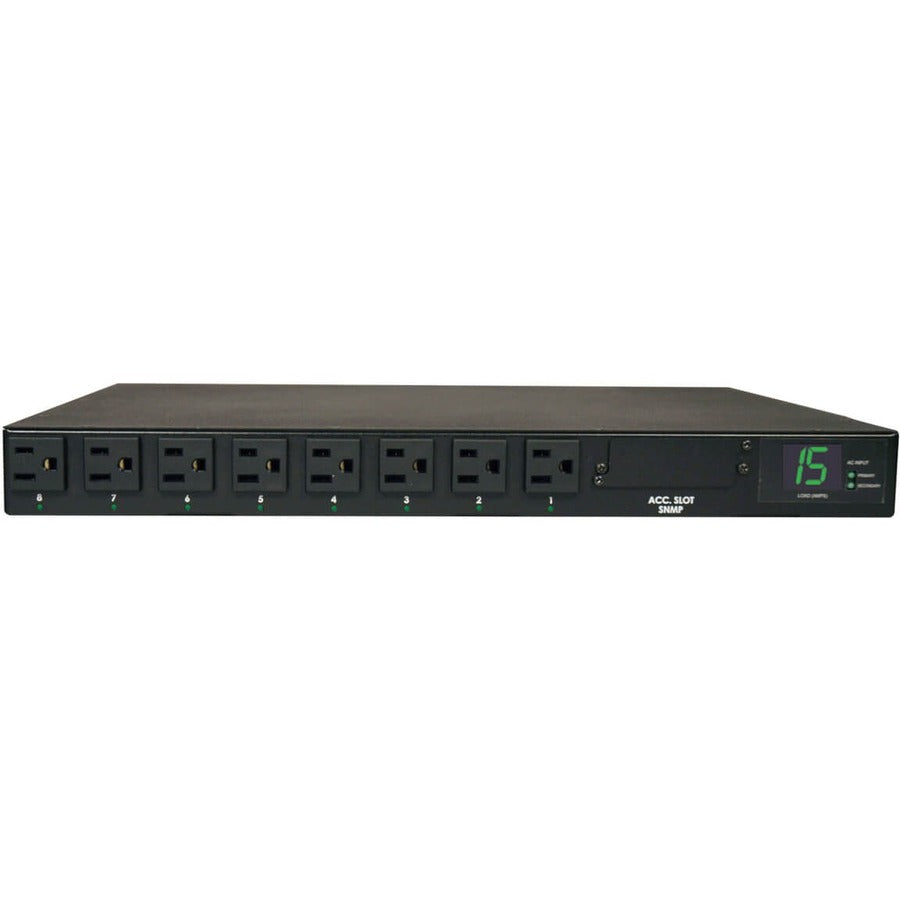 Tripp Lite PDU Metered ATS 120V 15A 5-15R 8 Outlet 2 5-15P Horizontal 1URM