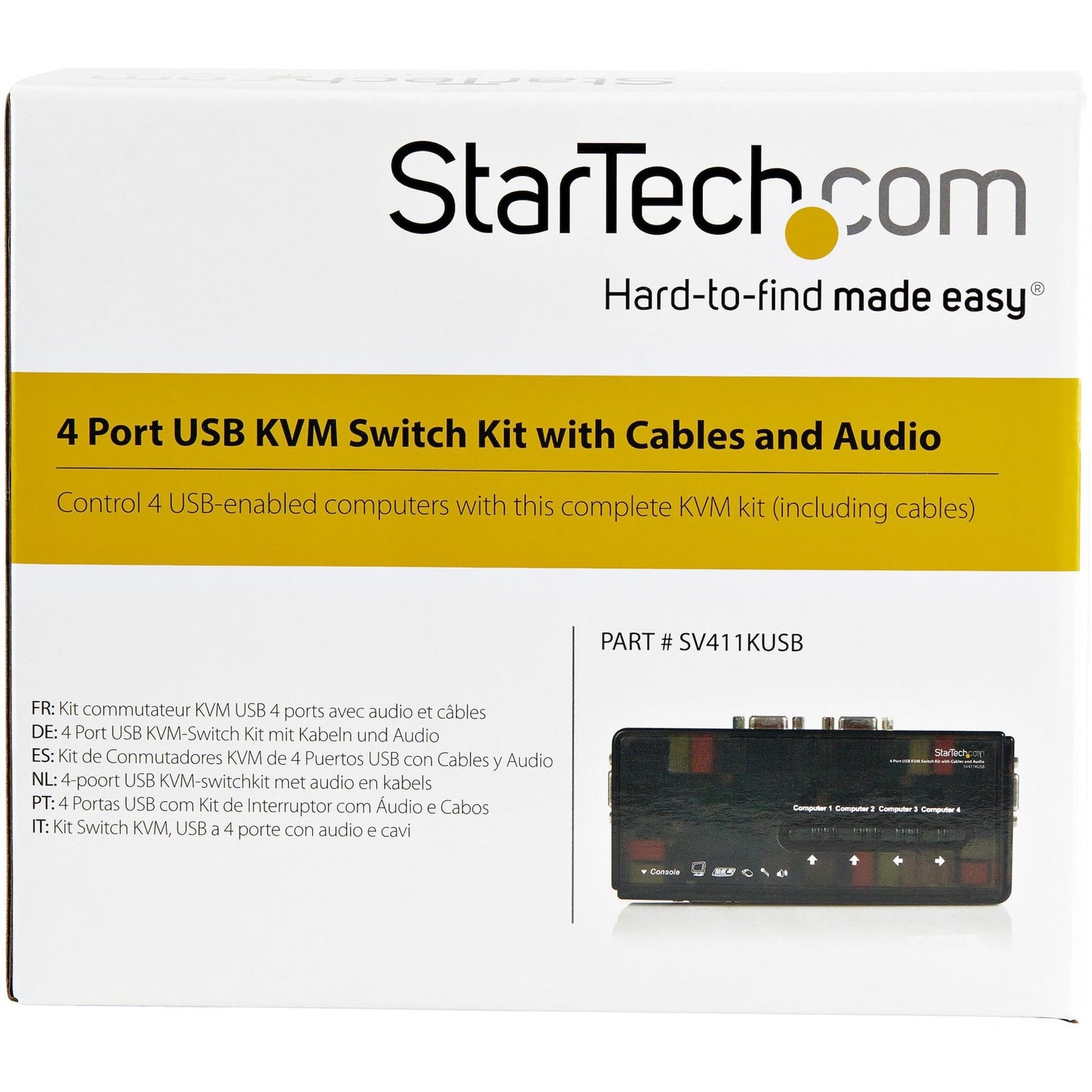 StarTech.com SV411KUSB - KVM / audio switch - USB - 4 ports - 1 local user