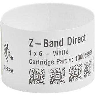 Zebra Wristband Polypropylene 1 x 11in Direct Thermal Zebra Z-Band Direct 3 in core