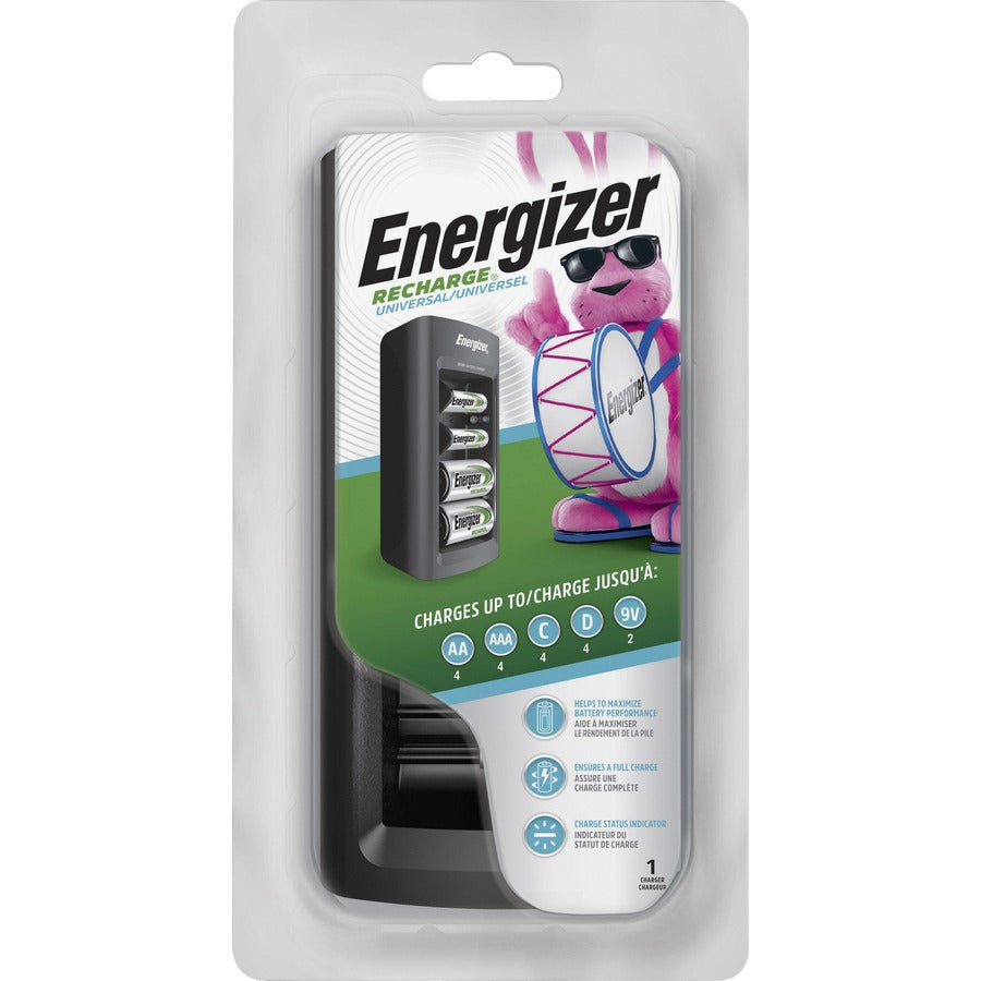 Energizer Recharge Universal Charger for NiMH Rechargeable AA AAA C D and 9V Batteries