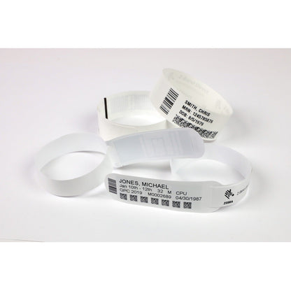 Zebra Wristband Polypropylene 0.75 x 11in Direct Thermal Zebra Z-Band Direct 1 in core