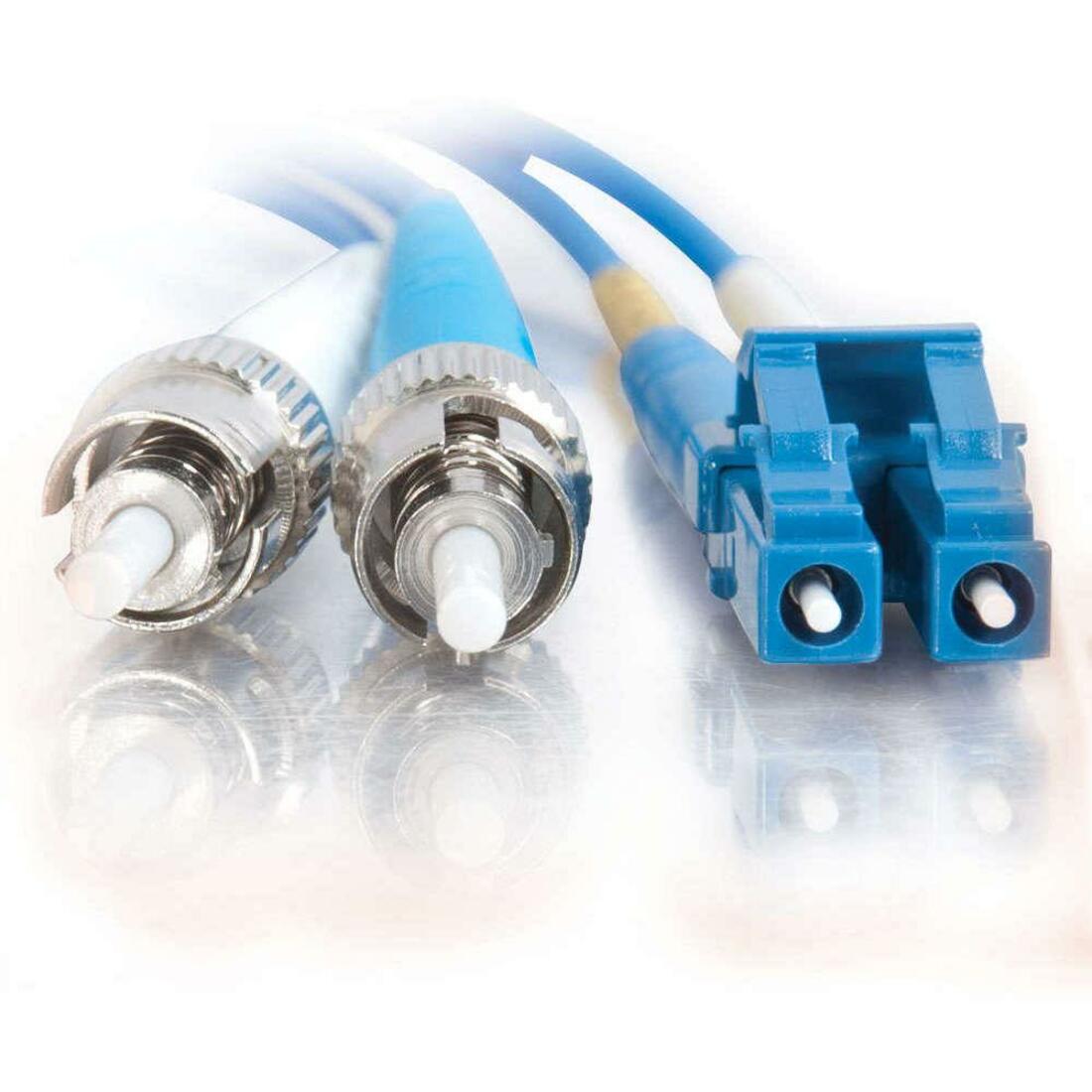 C2G-10m LC-ST 9/125 OS1 Duplex Singlemode PVC Fiber Optic Cable - Blue