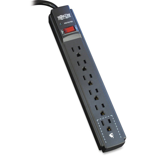 Tripp Lite Protect It! 6-Outlet Surge Protector 6 ft. Cord 790 Joules Diagnostic LED Black Housing