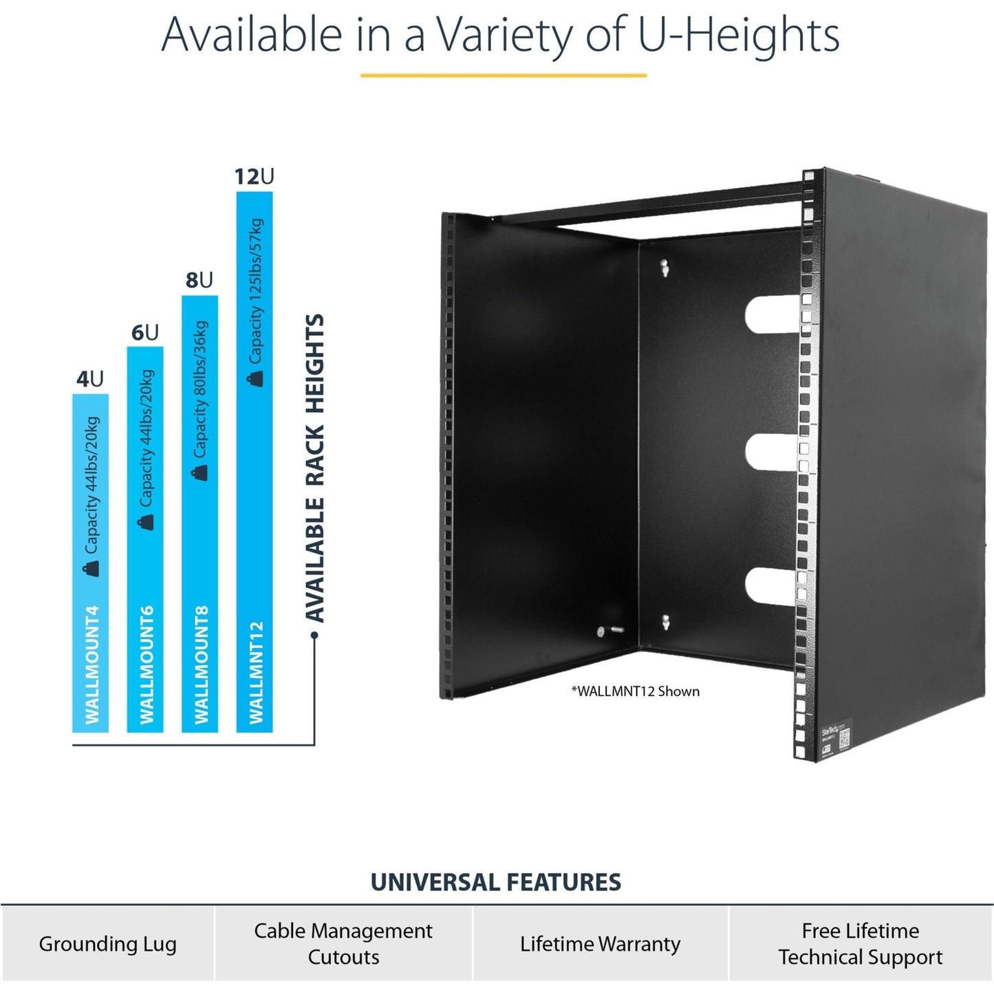 StarTech.com 6U Wall Mount Rack 14in Deep 19 inch Wall Mount Network Rack Wall Mounting Patch Panel Bracket for Switch/IT Equipment