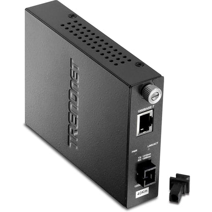 TRENDnet Intelligent Fiber Media Converter; 1000Base-T to 1000Base-LX Dual Wavelength Single Mode SC Fiber (40 km / 24.85 miles)Fiber to Ethernet Converter; RJ-45; Lifetime Protection; TFC-1000S40D3