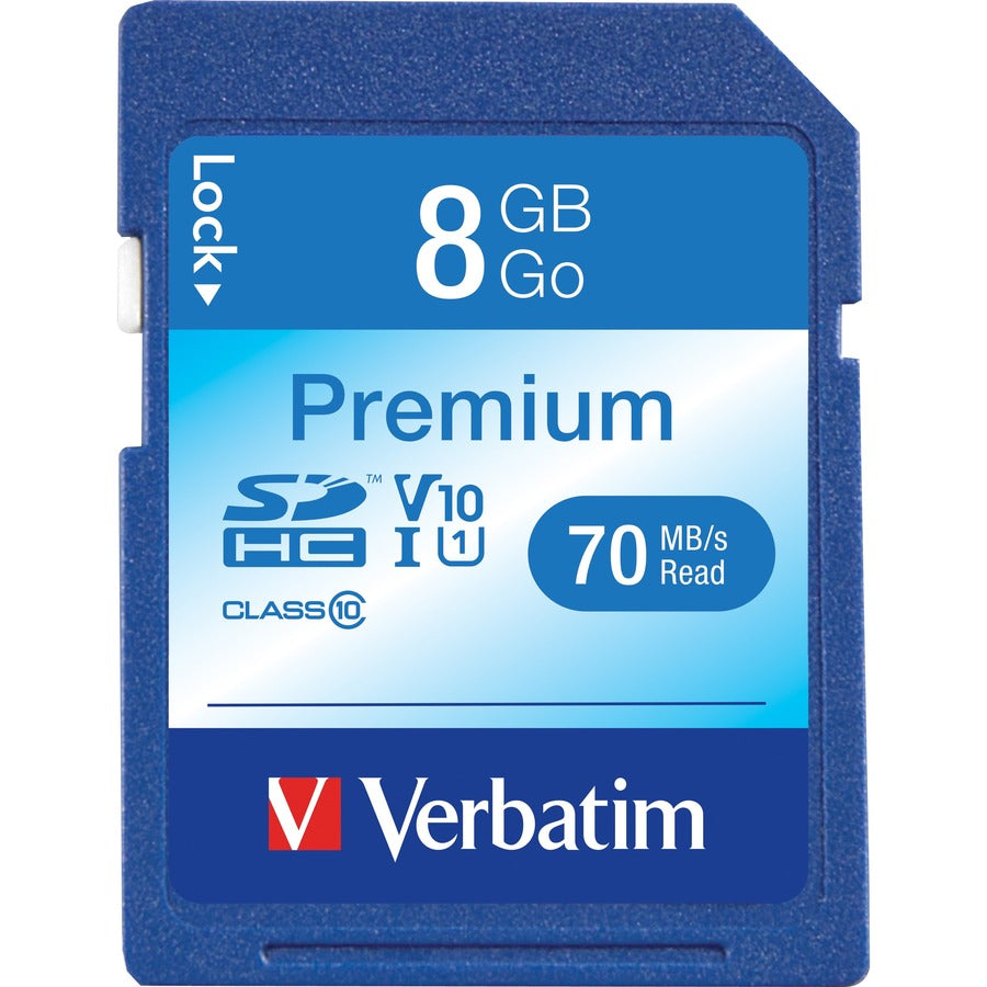 Verbatim 8GB Premium SDHC Memory Card UHS-I Class 10