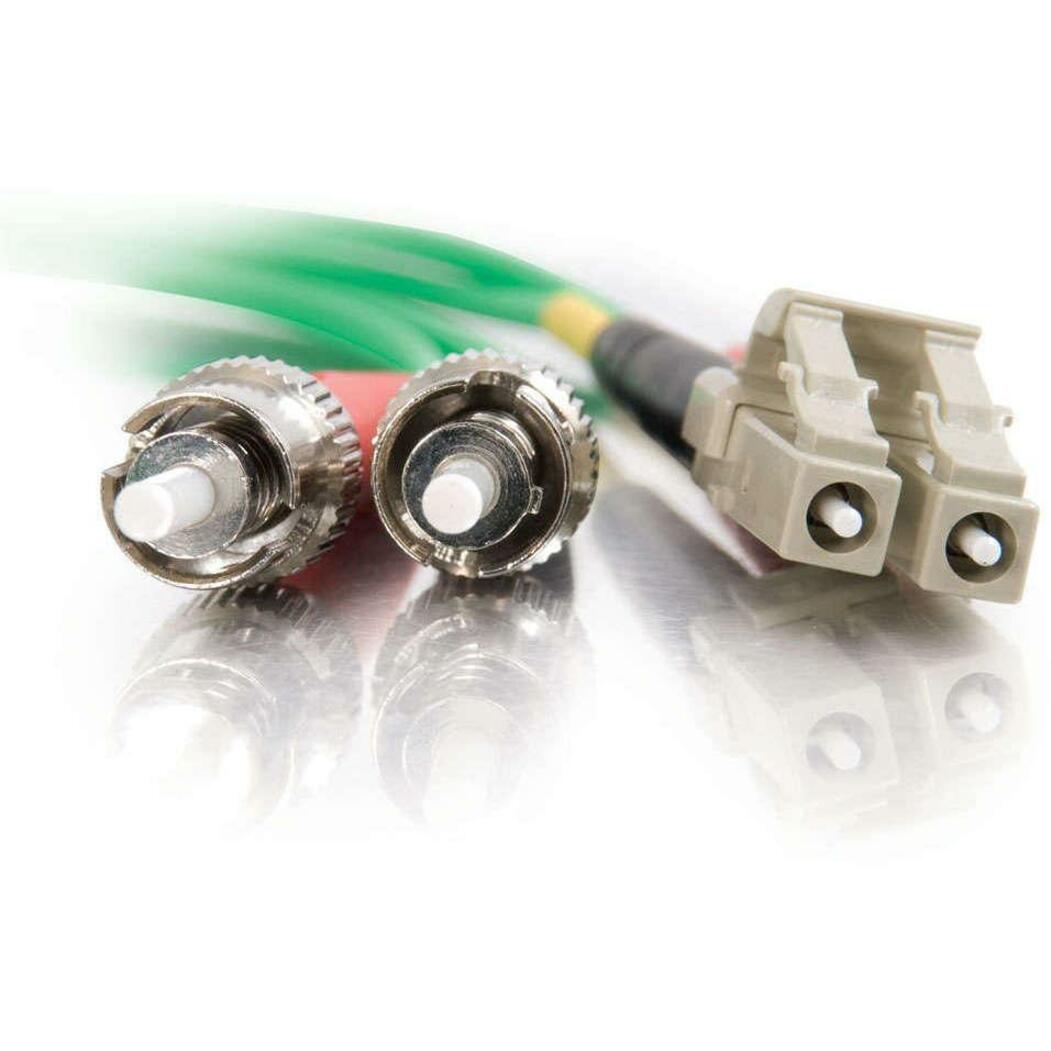 C2G 10m LC-ST 62.5/125 OM1 Duplex Multimode PVC Fiber Optic Cable - Green