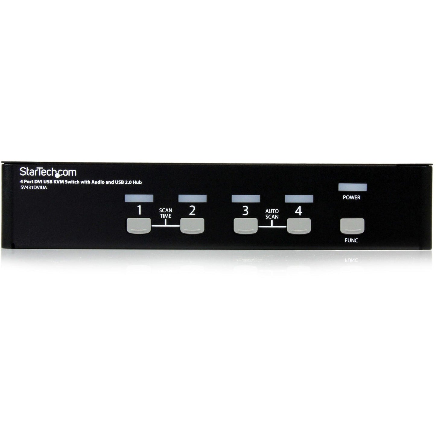 StarTech.com 4 Port DVI + USB KVM Switch with Audio - KVM switch - USB 2.0 Hub - 2 ports - 1 local user - 1U