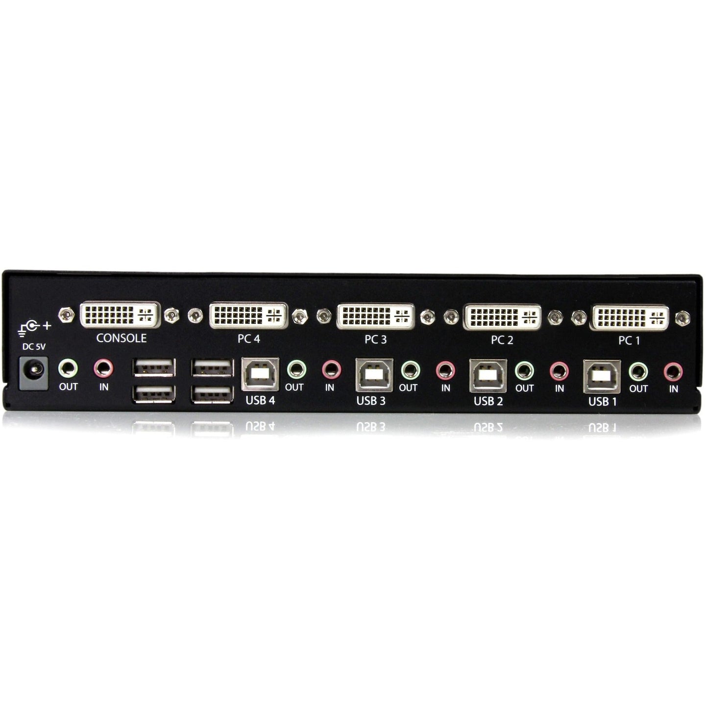 StarTech.com 4 Port DVI + USB KVM Switch with Audio - KVM switch - USB 2.0 Hub - 2 ports - 1 local user - 1U