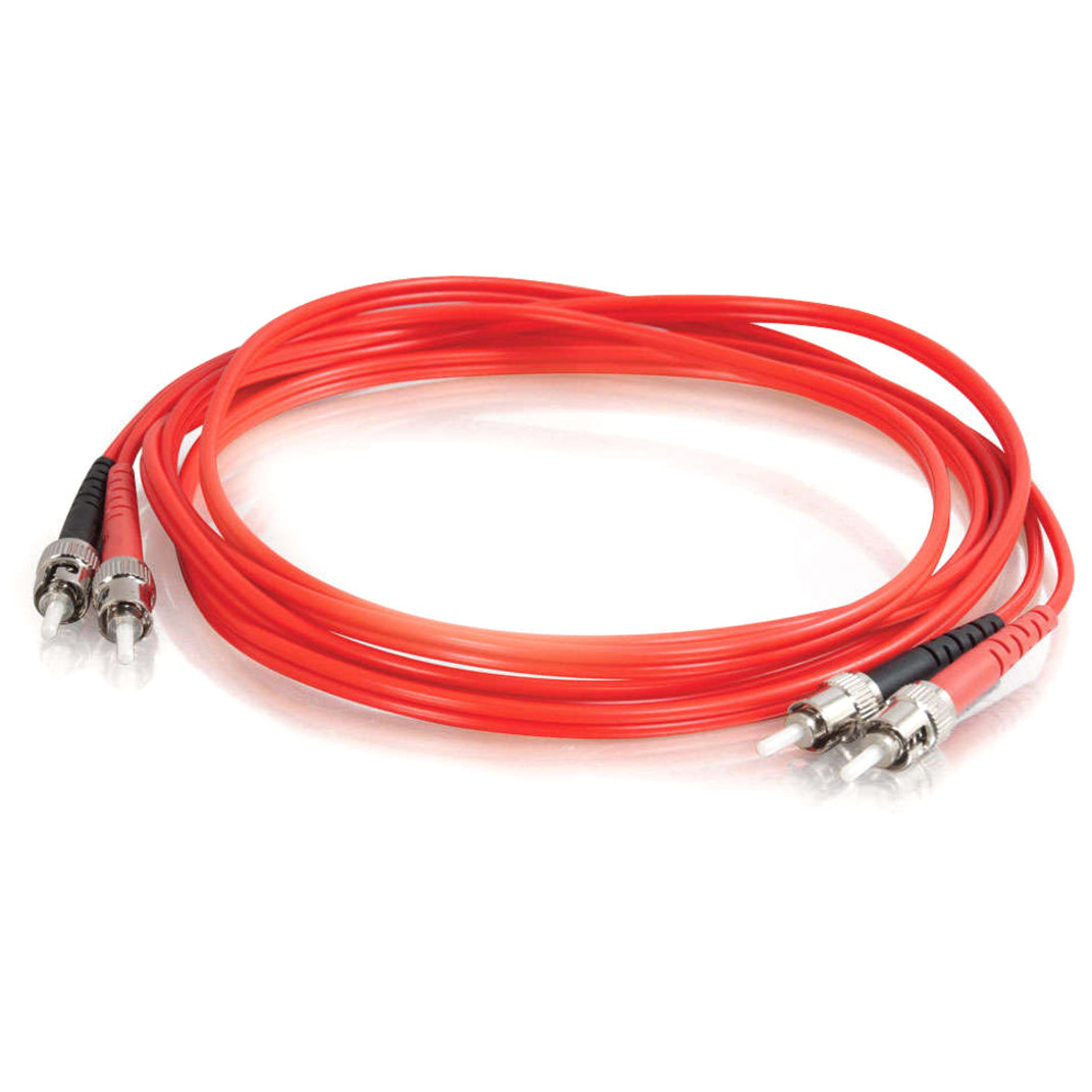 C2G-2m ST-ST 62.5/125 OM1 Duplex Multimode PVC Fiber Optic Cable - Red