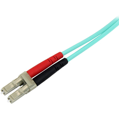 StarTech.com 10m (30ft) LC/UPC to LC/UPC OM3 Multimode Fiber Optic Cable Full Duplex Zipcord Fiber 100Gbps LOMMF LSZH Fiber Patch Cord