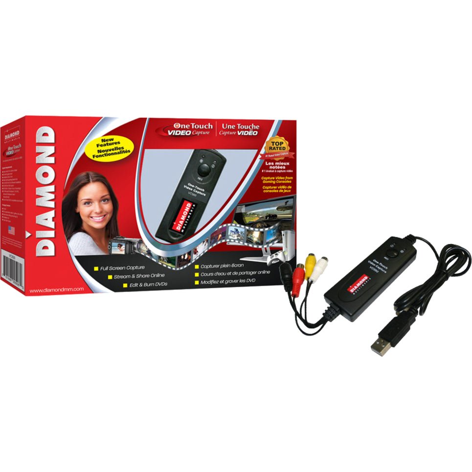 DIAMOND VC500 One Touch Video Capture Edit Stream or Burn to DVD USB 2.0