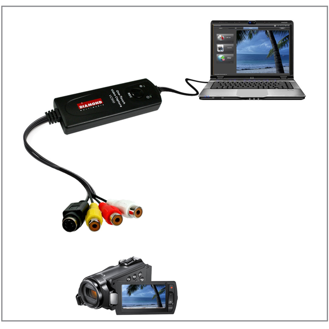 DIAMOND VC500 One Touch Video Capture Edit Stream or Burn to DVD USB 2.0