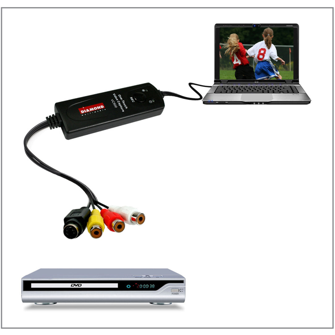 DIAMOND VC500 One Touch Video Capture Edit Stream or Burn to DVD USB 2.0