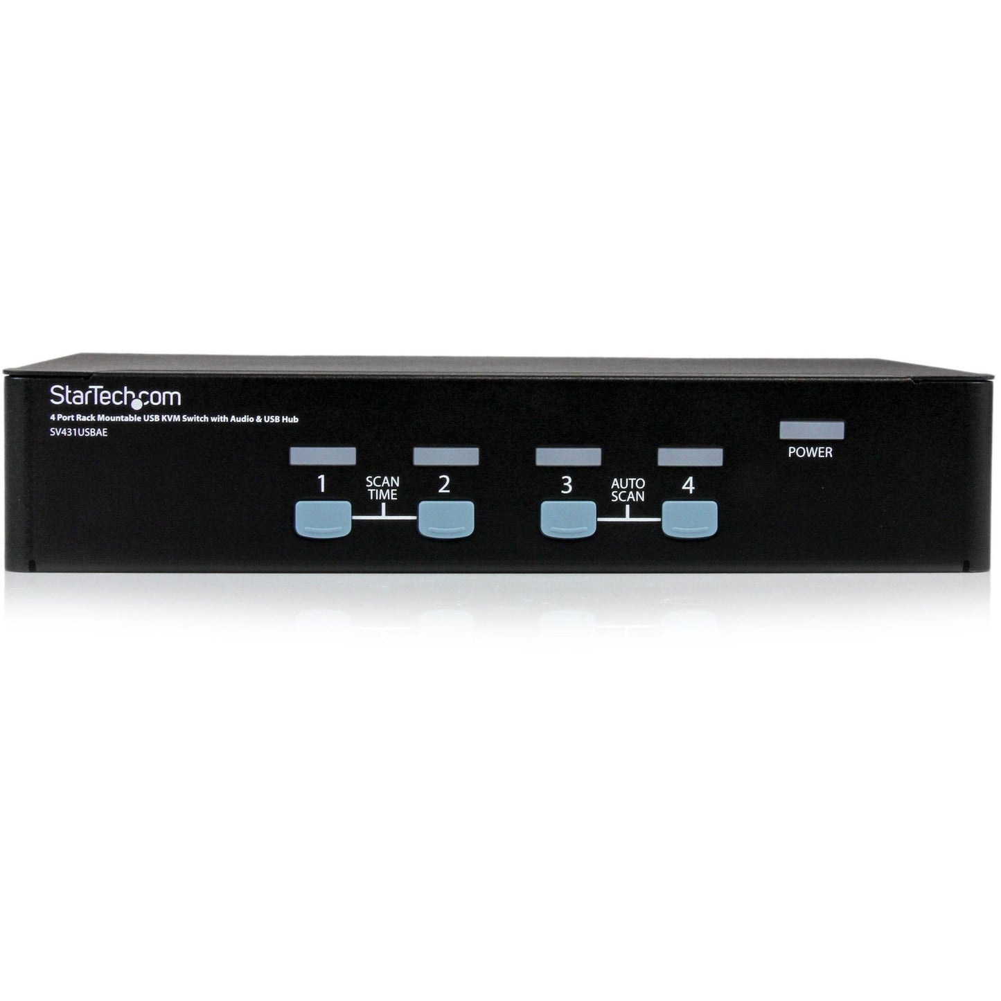 StarTech.com 4 Port Rack Mountable USB KVM Switch With Audio and USB 2.0 Hub - KVM / audio / USB switch - USB - 4 ports - Rack Mountable - 1 local user - 1U