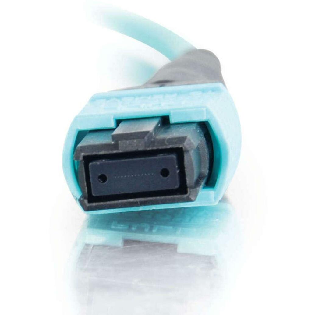 C2G-20m MTP 10Gb 50/125 OM3 Multimode Fiber Optic Cable (Plenum-Rated) - Aqua