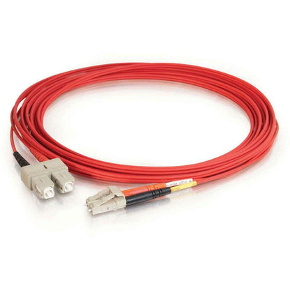 C2G-10m LC-SC 62.5/125 OM1 Duplex Multimode Fiber Optic Cable (Plenum-Rated) - Red