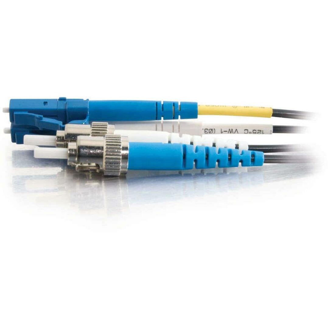 C2G-1m LC-ST 9/125 OS1 Duplex Singlemode PVC Fiber Optic Cable - Black