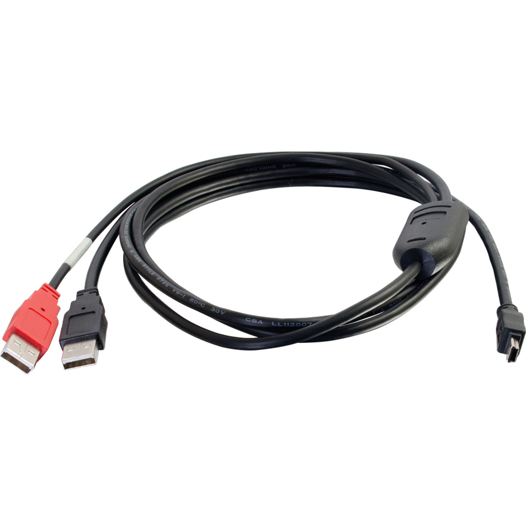 C2G 6ft USB 2.0 One Mini-b Male to Two A Male Y-Cable