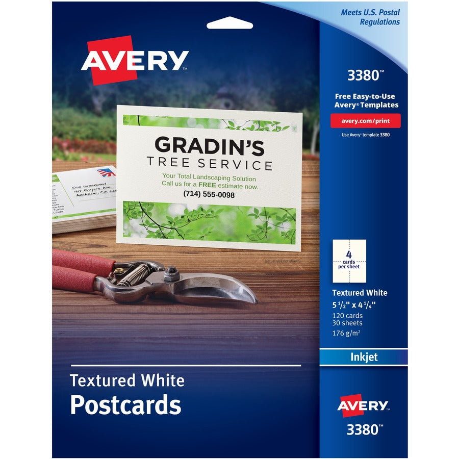 Avery&reg; Postcards Matte Two-Sided Printing 5-1/2" x 4-1/4"  120 Cards (3380)