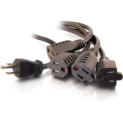 C2G 6ft 16 AWG 1-to-4 Power Cord Splitter (1 NEMA 5-15P to 4 NEMA 5-15R)