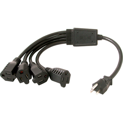 C2G 6ft 16 AWG 1-to-4 Power Cord Splitter (1 NEMA 5-15P to 4 NEMA 5-15R)