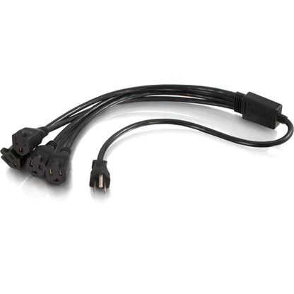 C2G 6ft 16 AWG 1-to-4 Power Cord Splitter (1 NEMA 5-15P to 4 NEMA 5-15R)