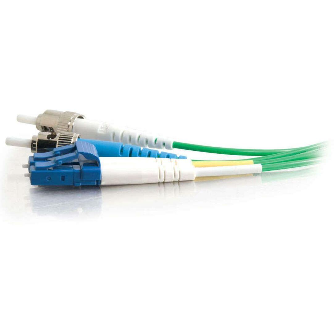 C2G-5m LC-ST 9/125 OS1 Duplex Singlemode Fiber Optic Cable (Plenum-Rated) - Green
