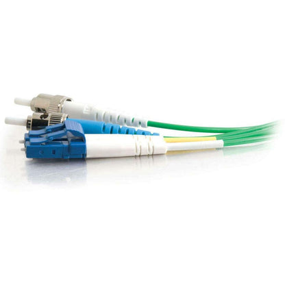 C2G-5m LC-ST 9/125 OS1 Duplex Singlemode Fiber Optic Cable (Plenum-Rated) - Green