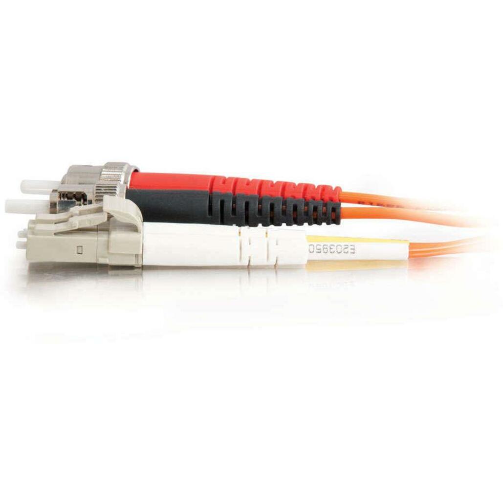 C2G 15m LC-ST 62.5/125 OM1 Duplex Multimode Fiber Optic Cable (Plenum-Rated) - Orange