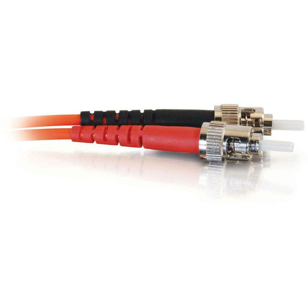 C2G-1m ST-ST 50/125 OM2 Duplex Multimode PVC Fiber Optic Cable - Orange