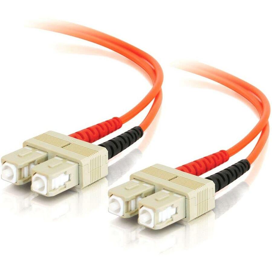 C2G 30m SC-SC 50/125 OM2 Duplex Multimode PVC Fiber Optic Cable (USA-Made) - Orange