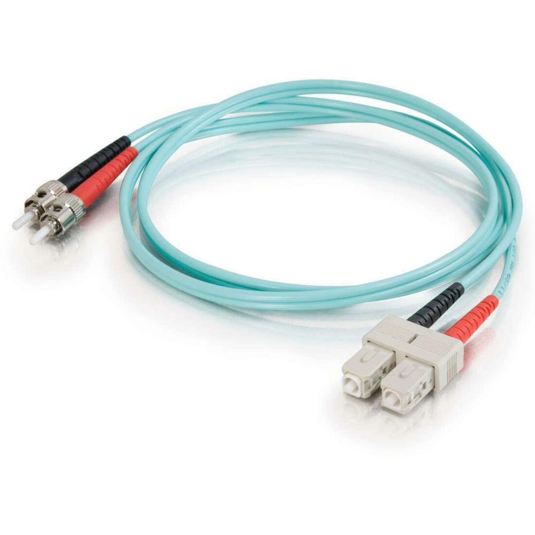 C2G-5m SC-ST 10Gb 50/125 OM3 Duplex Multimode PVC Fiber Optic Cable - Aqua