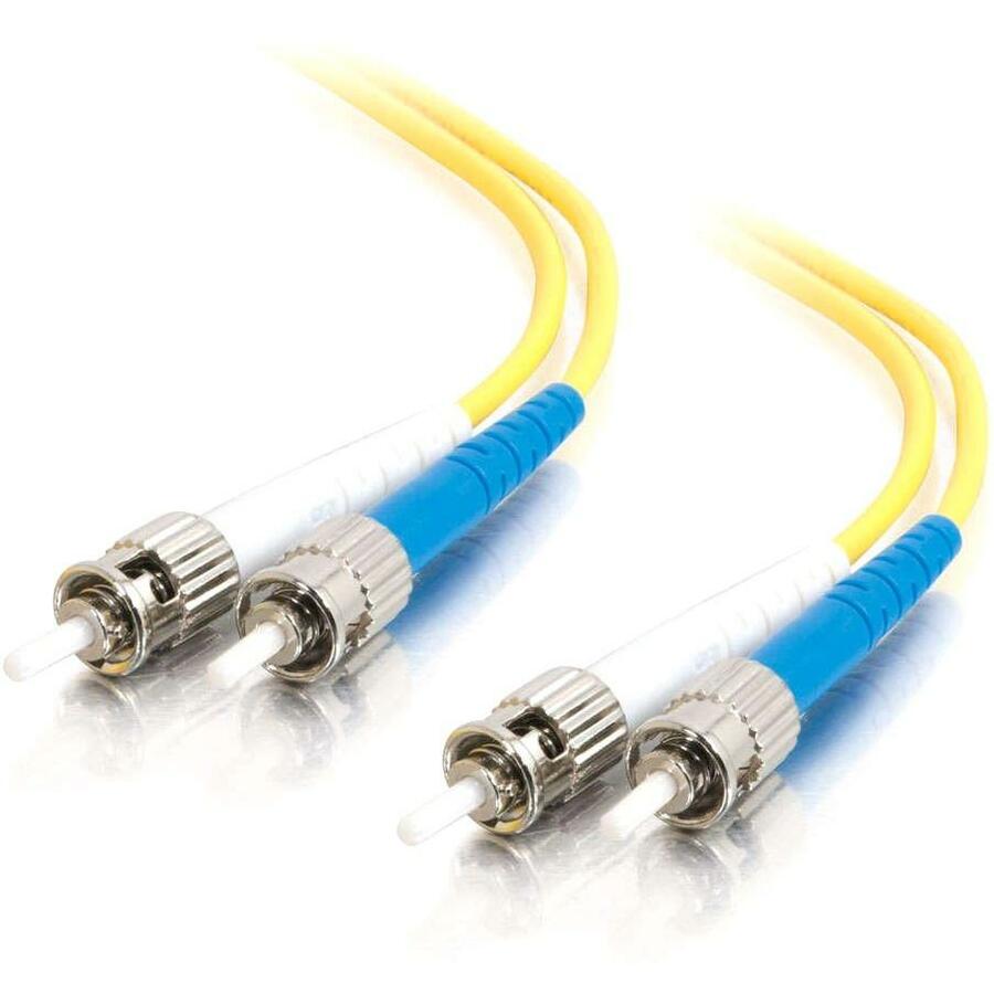 C2G 2m ST-ST 9/125 OS1 Duplex Singlemode PVC Fiber Optic Cable (USA-Made) - Yellow