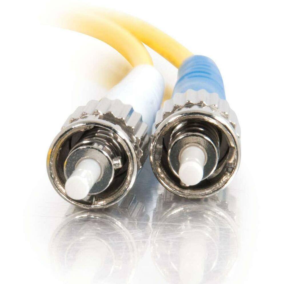 C2G 2m ST-ST 9/125 OS1 Duplex Singlemode PVC Fiber Optic Cable (USA-Made) - Yellow