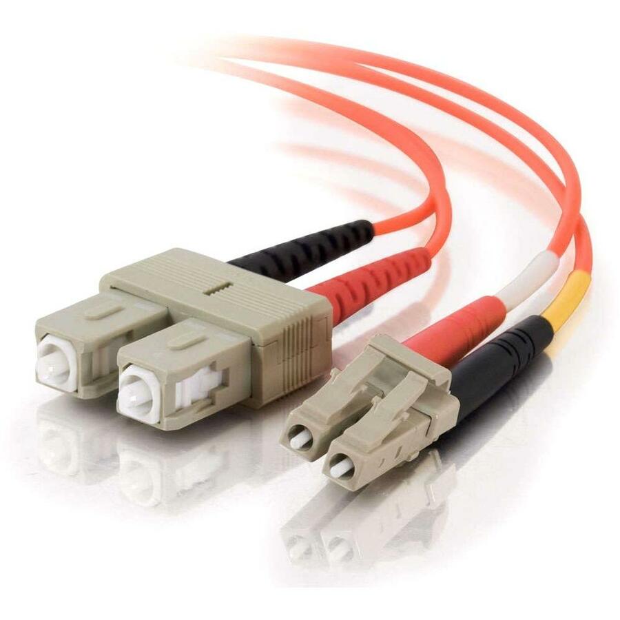 C2G 30m LC-SC 50/125 OM2 Duplex Multimode PVC Fiber Optic Cable (USA-Made) - Orange