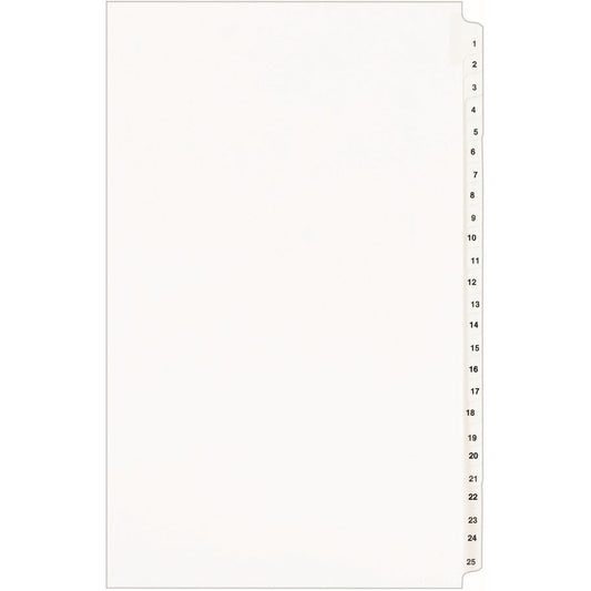 Avery&reg; Standard Collated Legal Dividers Avery&reg; Style Legal Size 1-25 Tab Set (01430)