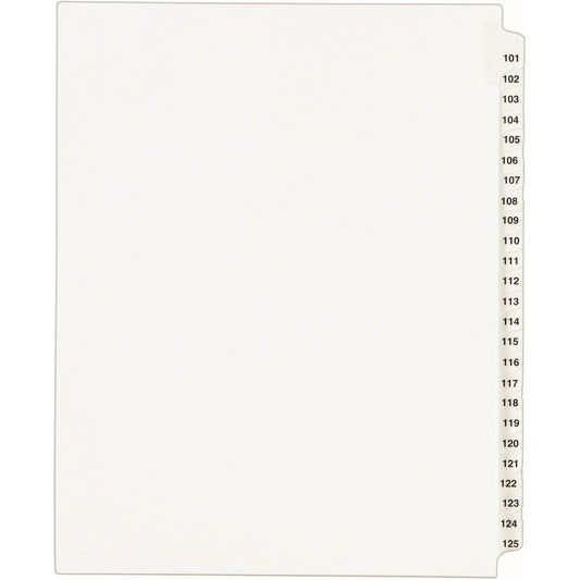 Avery&reg; Standard Collated Legal Dividers Avery&reg; Style Letter Size 101-125 Tab Set (01334)