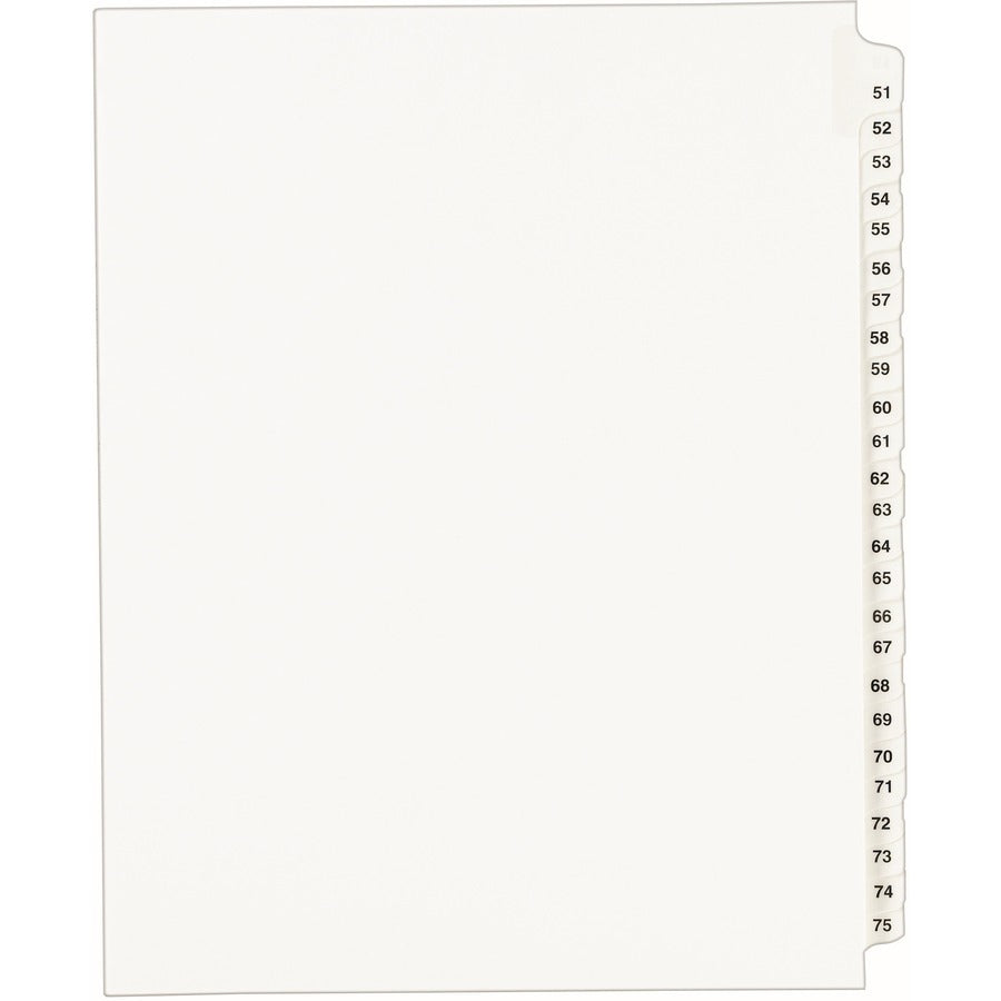 Avery&reg; Standard Collated Legal Dividers Avery&reg; Style Letter Size 51-75 Tab Set (01332)