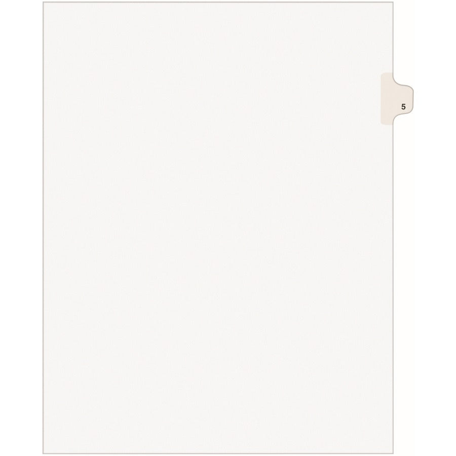 Avery&reg; Individual Legal Exhibit Dividers Avery&reg; Style #5 Side Tab Letter Size Pack of 25 (11915)