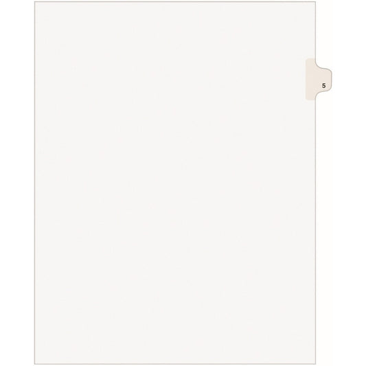 Avery&reg; Individual Legal Exhibit Dividers Avery&reg; Style #5 Side Tab Letter Size Pack of 25 (11915)