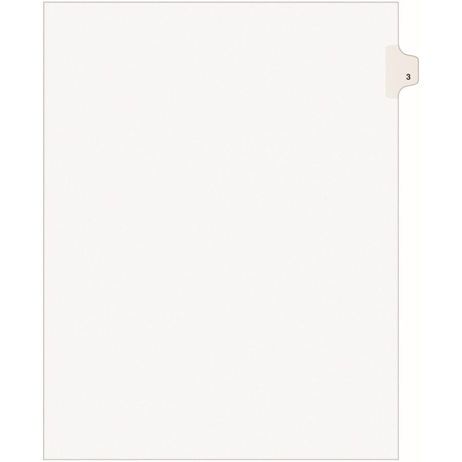 Avery&reg; Individual Legal Exhibit Dividers Avery&reg; Style #3 Side Tab Letter Size Pack of 25 (11913)