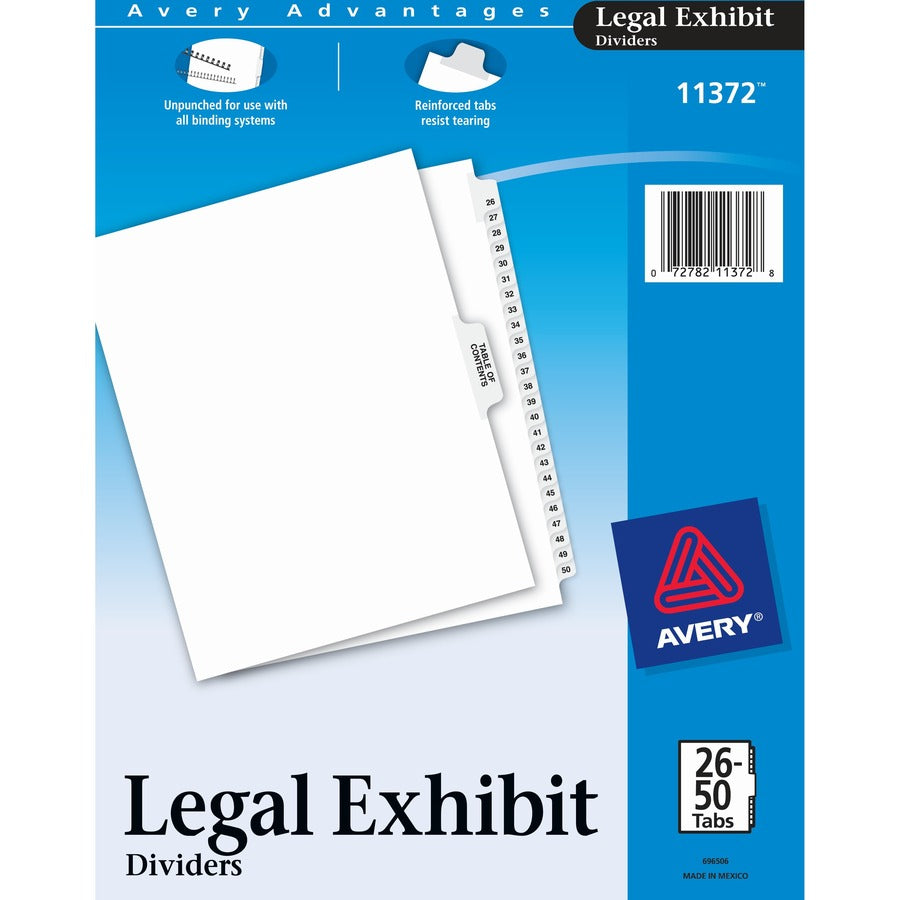 Avery&reg; Premium Collated Legal Dividers Style Letter Size 26-50 & Table of Contents Tab Set (11372)