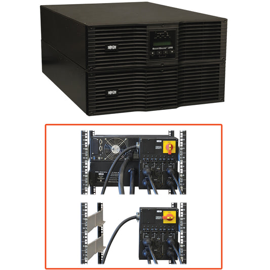 Tripp Lite UPS Smart Online 8000VA 7200W Rackmount 8kVA 200V-240V USB DB9 Manual Bypass Hot Swap 50A Plug 6URM